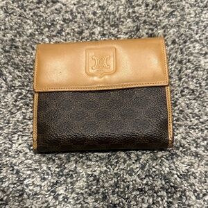 Celine Camel and Chocolate Macadam Compact Wallet